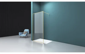 Paravan de dus tip Walk-in auriu periat Rune Borr 110x200 cm
