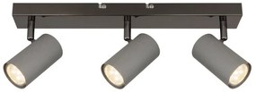 Plafoniera cu 3 spoturi directionabile metal negru gri ROBBY
