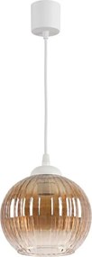 Brilagi - Pendul LED suspendat pe cablu R GLASS 1xE27/60W/230V Ø 18 cm alb/maro fumuriu