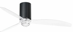 Lustra cu Ventilator si telecomanda MINI TUBE M LED negru/transparent