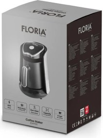Cafetiera electrica Floria ZLN1122, 600 W, 500 ml, 65-100 °C, Cafea turceasca/ceai, senzor Anti-revarsare, Filtrare prin picurare, Negru