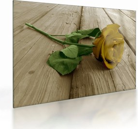 Tablou pe sticlă - Vintage trandafiri galbeni (70x50 cm)