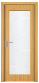 Usa Interior din MDF Novo Doors ND110-1, Cadru din Lemn Masiv, Geam Sablat, KIT COMPLET, Toc , Manere si balamale incluse (Culoare: Gri, Dimensiune: