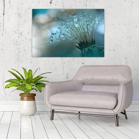 Tablou - păpădie - petrol (90x60 cm)