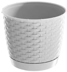 Ghiveci decorativ de flori, rotund, alb, 19x16.5 cm, Ratolla Round