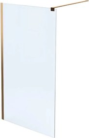Paravan de dus tip Walk-in Massi Walk In Fix auriu 120x195 cm sticla transparenta