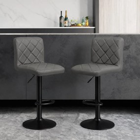 Scaun de bar gri ABS 147 – Ecopiele, Reglabil, Modern
