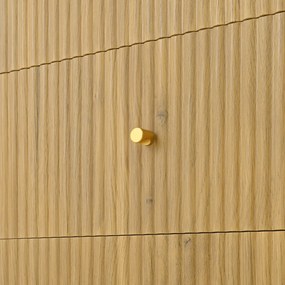 Comodă cu uși din ratan, design curbat, 140x40x80 cm, Culoare naturală