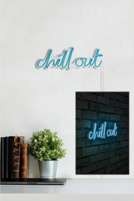 Decoratiune luminoasa LED de perete Chill Out Albastru 39x14x2 cm