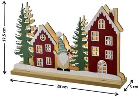 Decorațiuni luminoase de Crăciun, căsuțe, 28 x17,5 x 5 cm, LED