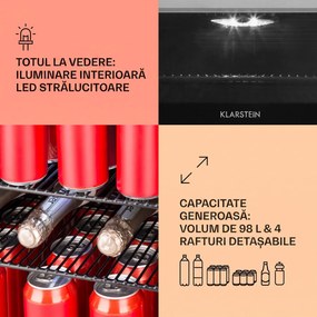 Klarstein Beersafe 3XL, frigider, 98 l, 4 rafturi, 7 nivele, negre