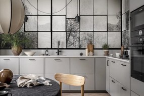 Fototapet, Factory Window, Graphite, Rebel Walls
