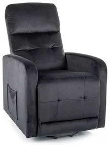 Scaun reclinabil Lennox II Velvet, negru