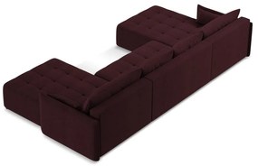 Colțar burgundy extensibil/cu spațiu de depozitare (în formă de "U") Moku – Makamii