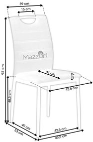 Mazzoni BRIX Gri (velur / țesătură Dublin 40) - SCAUN MODERN PENTRU SALON/SUFRAGERIE/BUCĂTĂRIE/BIROU CU MĂNER