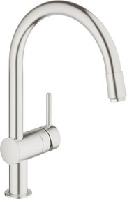 Baterie bucatarie cu dus extractibil Grohe Minta crom periat Supersteel monocomanda