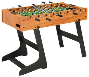 vidaXL Masă de fotbal pliantă, maro deschis, 121 x 61 x 80 cm