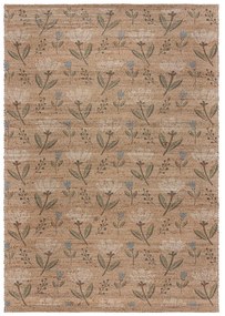 Covor în culoare naturală țesut manual din amestec de iută 200x290 cm Ariana Jute Floral – Flair Rugs