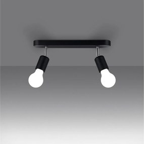 Plafonieră neagră din metal ø 6 cm Brando – Sollux