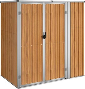 vidaXL Șopron de grădină, maro, 161x89x161 cm, oțel galvanizat