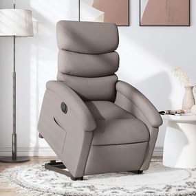 vidaXL Fotoliu electric rabatabil cu ridicare, gri taupe, textil