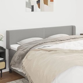 vidaXL Tăblie de pat cu aripioare gri deschis 163x16x78/88 cm textil