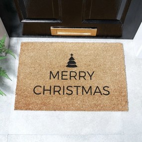 Covoraș de intrare din fibre de nucă de cocos 40x60 cm cu model de Crăciun Merry Christmas – Artsy Doormats