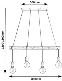 Lustra suspendata stil minimalist industrial Pablo 4L