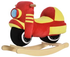 HOMCOM Calut Leagan, balansoar stil motocicleta cu sunet pentru copii 18-36 luni | AOSOM RO