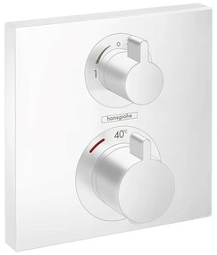 Baterie termostatata cada - dus, Hansgrohe, Ecostat Square, alb mat