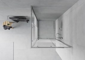 Mexen Rio cabina de duș pătrată 70 x 70 cm, dungi albe, crom - 860-070-070-01-20