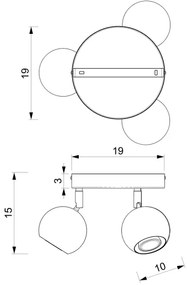 Spot COMET 3xGU10/8W/230V negru/crom lucios