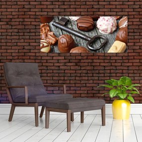 Tablou cu ciocolată și chei (120x50 cm)