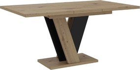 Masă lemn masiv Dining extensibilă BellaVista 120/160x90 cm Negru Artizanal