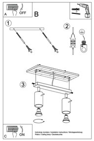 Plafonieră spot RING 2xGU10/40W/230V