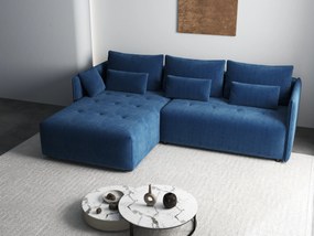 Colțar extensibil dumonde cu ladă de depozitare si sezut confortabil din spuma high-density, Malta Zoom Blue II 235x185 cm