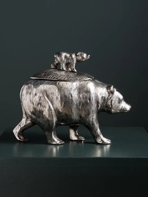 Cutie decorativa din aluminiu, in forma de urs, Bears