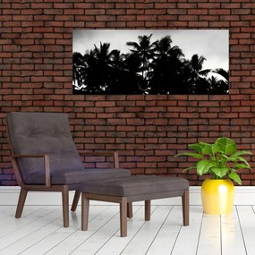 Tablou alb negru - palmieri (120x50 cm)