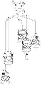 Eglo 39856 - Lustră aplicată HILCOTT 5xE27/40W/230V