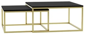 SET 2x măsuță de cafea DUAL negru/auriu