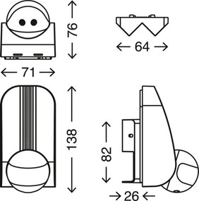 Senzor de mișcare de exterior Telefunken 306505TF 180° IP44 negru