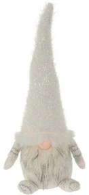 Spiriduș de Crăciun Doras, cu pălărie înaltă, 22x 49 x 16 cm, alb