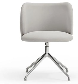 Scaun de sufragerie gri deschis tapițat Mogi – Teulat