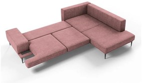 Canapea extensibilă cu șezlong dreapta Interieurs 86 Liege, roz