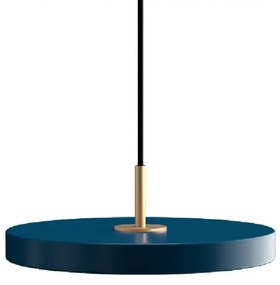 Lustra LED design scandinav Asteria mini - petrol blue/ auriu