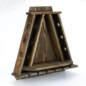 Suport sticle pentru perete din lemn,seria wood Homs 58 x 57x18 cm,natur,700199