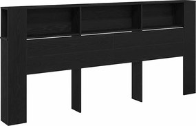 vidaXL Tablă de pat cu sertar Stejar Negru 220 x 18,5 x 102,5 cm