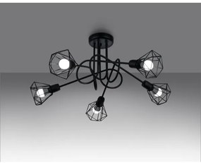 Lustră pe tijă ARTEMIS 5xE14/40W/230V neagră Sollux SL.1110