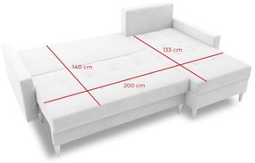 Supermobel Canapea extensibilă de colț AVALON, 227x92x148, kronos 09, stanga