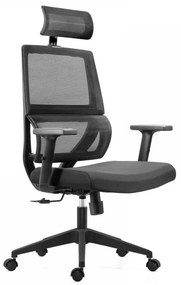 Scaun ergonomic Mars, Spătar Mesh, Suport lombar flexibil, Negru